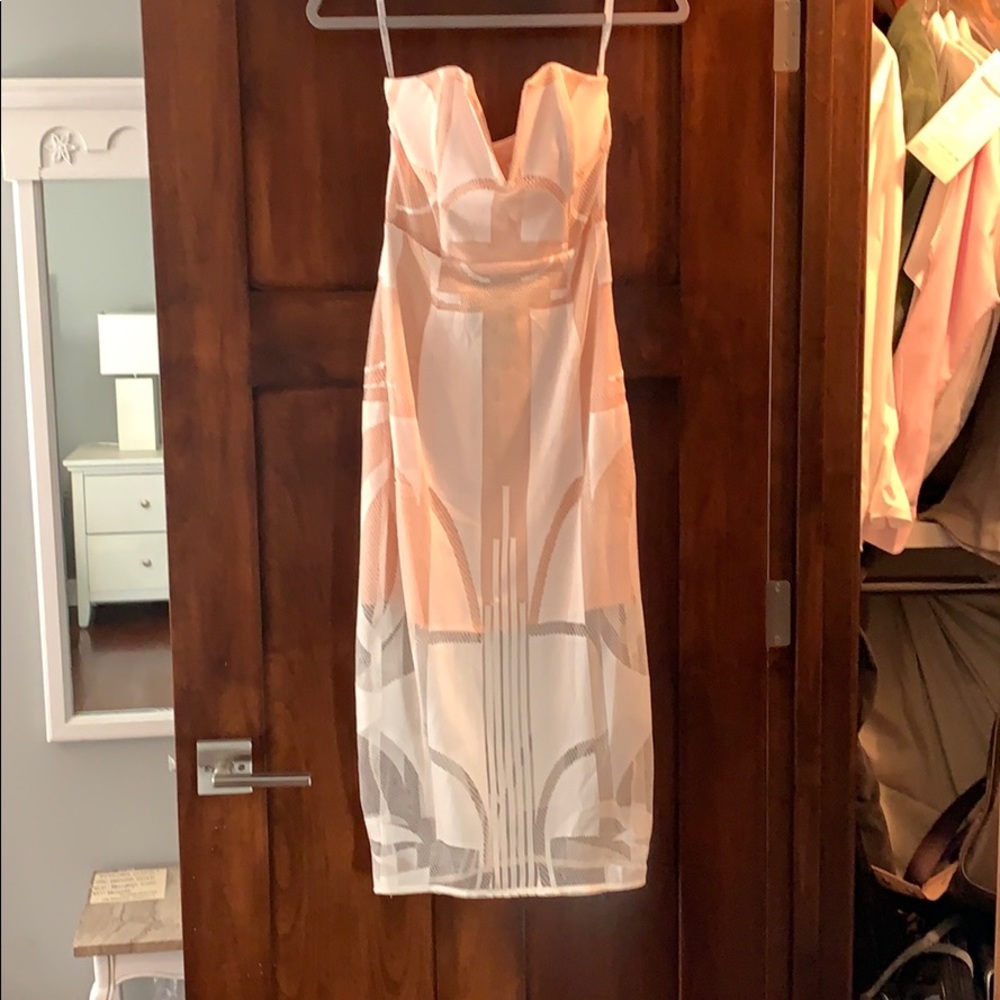 Shona joy white and cream cocktail dress